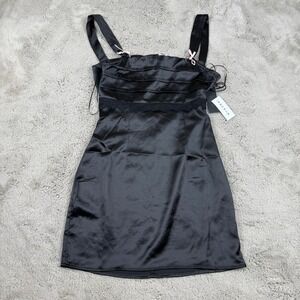 NWT Beverly‎ and Beck Mini Dress Black Lace Open Back Party Dress S Y2K Whimsy